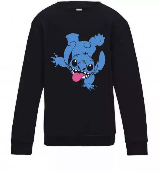 Детский Свитшот Stitch happy Черный фото