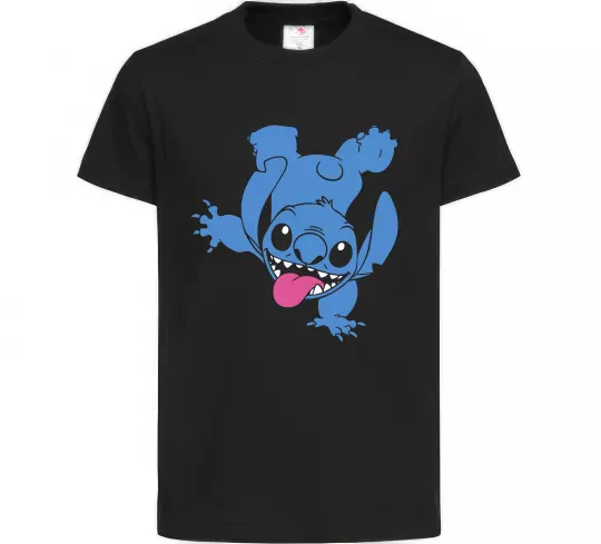 Детская футболка Stitch happy Черный фото
