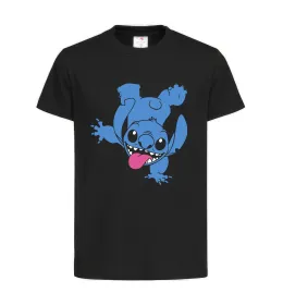 Детская футболка Stitch happy Черный фото