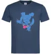 Мужская футболка Stitch happy Темно-синий фото