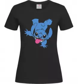 Женская футболка Stitch happy Черный фото