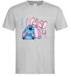 Мужская футболка Stitch love Серый фото