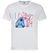 Мужская футболка Stitch love Белый фото
