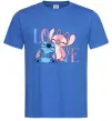 Мужская футболка Stitch love Ярко-синий фото