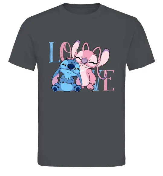 Мужская футболка Stitch love Графит фото