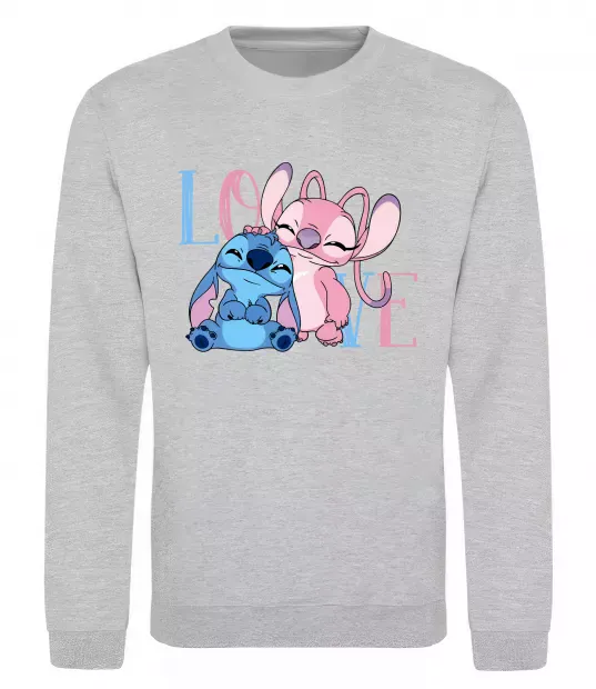 Свитшот Stitch love Серый меланж фото