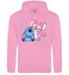 Женская толстовка (худи) Stitch love Розовый фото