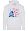 Женская толстовка (худи) Stitch love Серый меланж фото