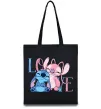 Еко-сумка Stitch love Чорний фото