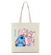 Еко-сумка Stitch love Бежевий фото