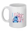 Чашка керамическая Stitch love Белый Чашка керамическая Stitch love Белый фото