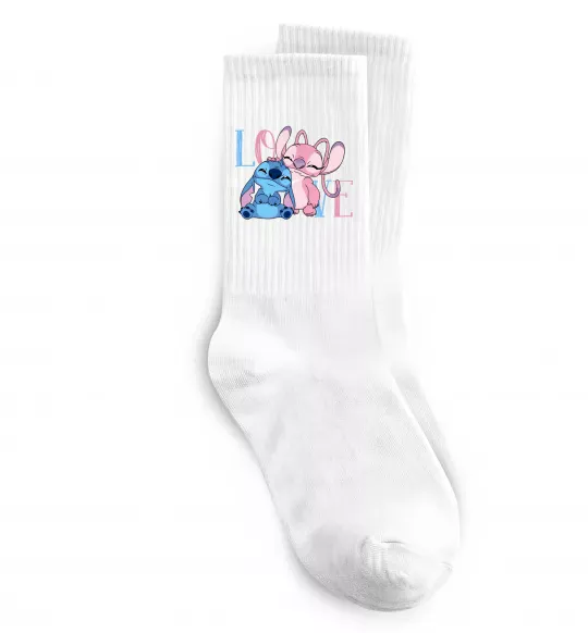 Носки Stitch love Белый фото