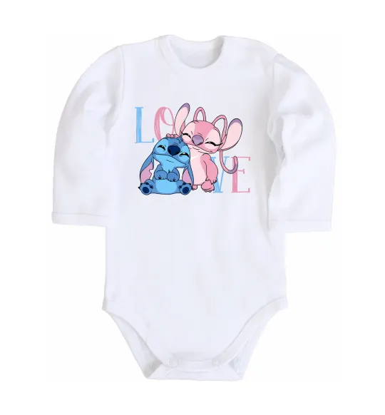 Детский боди Stitch love Белый фото