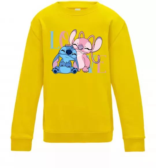 Дитячий світшот Stitch love Сонячно жовтий фото