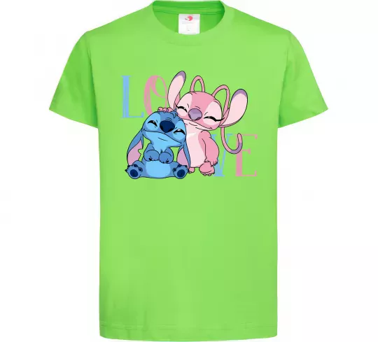 Детская футболка Stitch love Лаймовый фото
