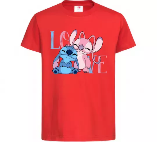 Детская футболка Stitch love Красный фото