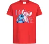 Детская футболка Stitch love Красный фото