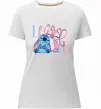 Женская премиум футболка Stitch love Белый фото