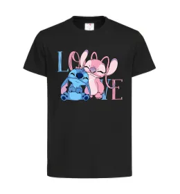 Детская футболка Stitch love Черный фото