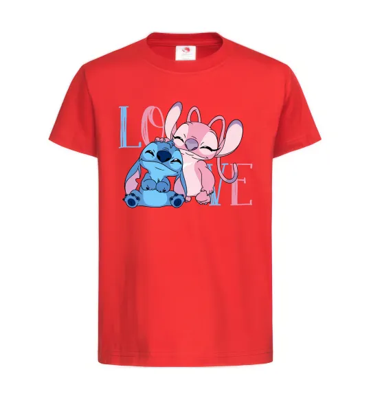 Детская футболка Stitch love Красный фото