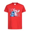 Детская футболка Stitch love Красный фото