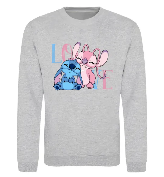 Свитшот Stitch love Серый меланж фото