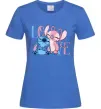 Женская футболка Stitch love Ярко-синий фото