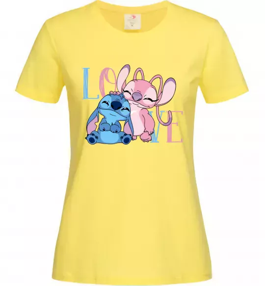 Женская футболка Stitch love Лимонный фото