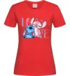 Женская футболка Stitch love Красный фото