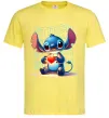 Мужская футболка Стіч з сердечком Лимонный фото
