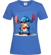 Женская футболка Стіч з сердечком Ярко-синий Женская футболка Стіч з сердечком Ярко-синий фото