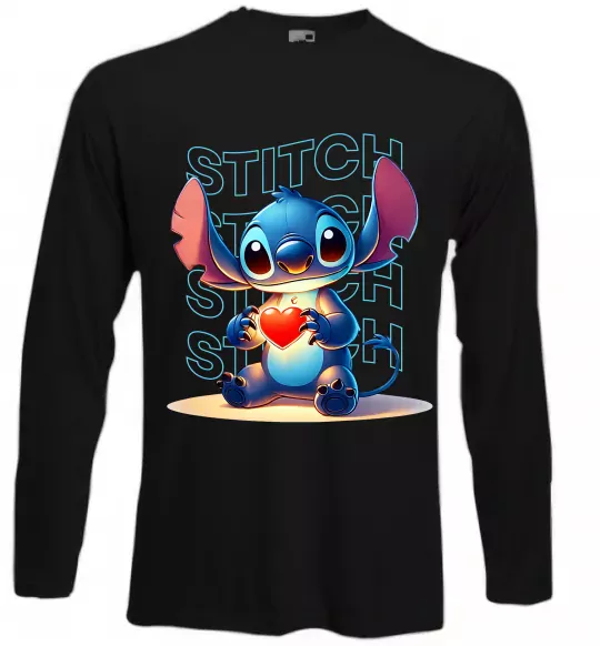 Лонгслів Стіч з сердечком Чорний фото