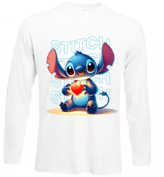 Лонгслів Стіч з сердечком Білий фото