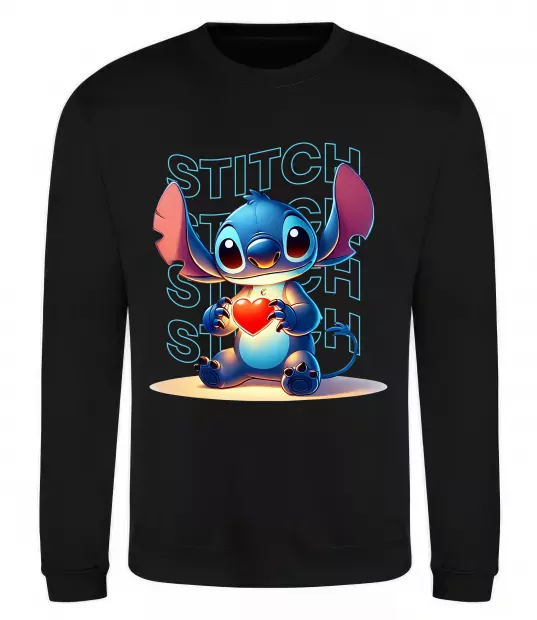 Свитшот Стіч з сердечком Черный фото