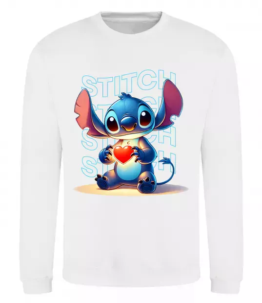 Свитшот Стіч з сердечком Белый фото