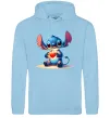 Чоловіча толстовка (худі) Стіч з сердечком Блакитний фото