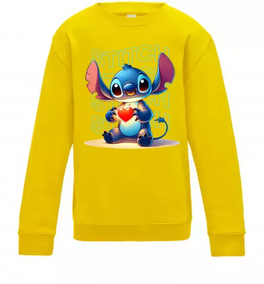 Детский Свитшот Стіч з сердечком Солнечно желтый фото