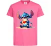 Дитяча футболка Стіч з сердечком Яскраво-рожевий фото