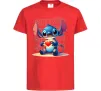 Дитяча футболка Стіч з сердечком Червоний фото