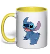 Чашка с цветной ручкой Stitch Солнечно желтый фото