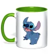 Чашка с цветной ручкой Stitch Зеленый фото