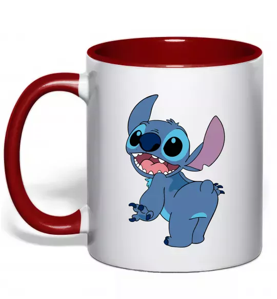 Чашка с цветной ручкой Stitch Красный фото
