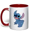 Чашка с цветной ручкой Stitch Красный фото
