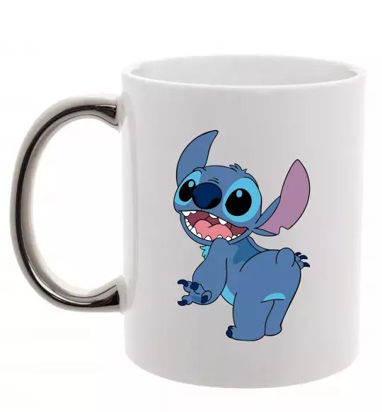 Чашка с цветной ручкой Stitch Серебро фото