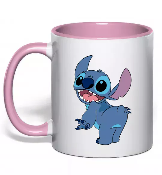 Чашка с цветной ручкой Stitch Нежно розовый фото