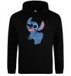 Мужская толстовка (худи) Stitch Черный фото
