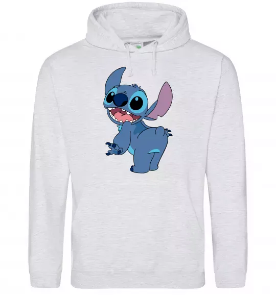 Мужская толстовка (худи) Stitch Серый меланж фото