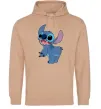 Мужская толстовка (худи) Stitch Песочный фото