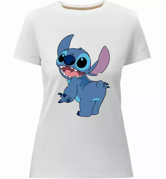 Женская премиум футболка Stitch Белый фото