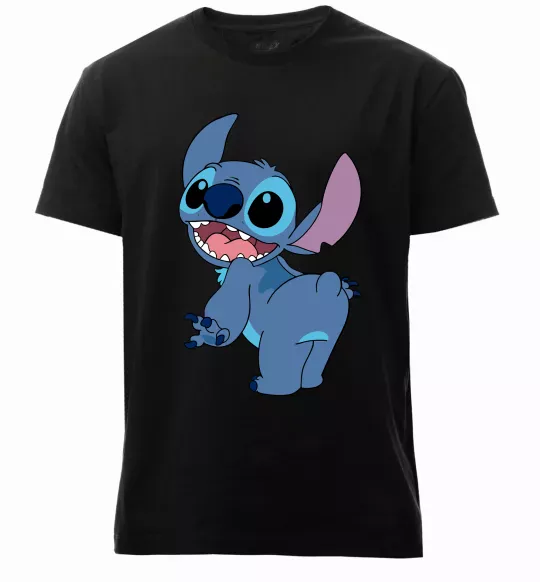 Мужская премиум футболка Stitch Черный фото